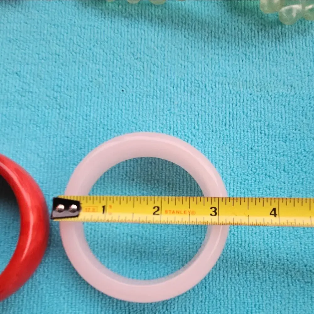Vtg Translucent Bangles Red Swirled And Petal Pink